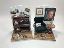 Set Of 2 Handmade Elvis Presley Cat Dollhouse Miniature 2002 As Is