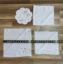 Vtg Doily Hanky Lot 4 Linen, Cotton, Crochet