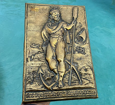 Zabulon 12 tribus d'Israël symbole du commerce mer haut relief figurine laiton plaque