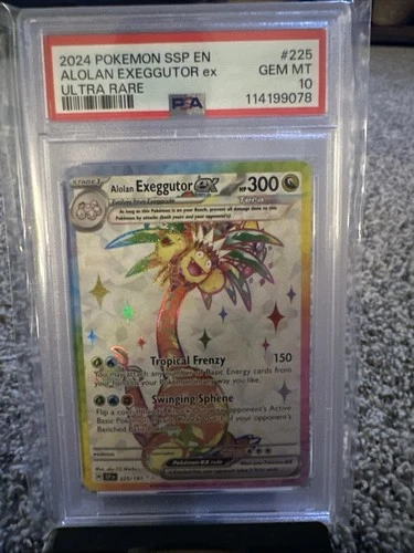 PSA 10 Alolan Exeggutor ex 225/191 Ultra Rare Surging Sparks SSP Pokemon Card