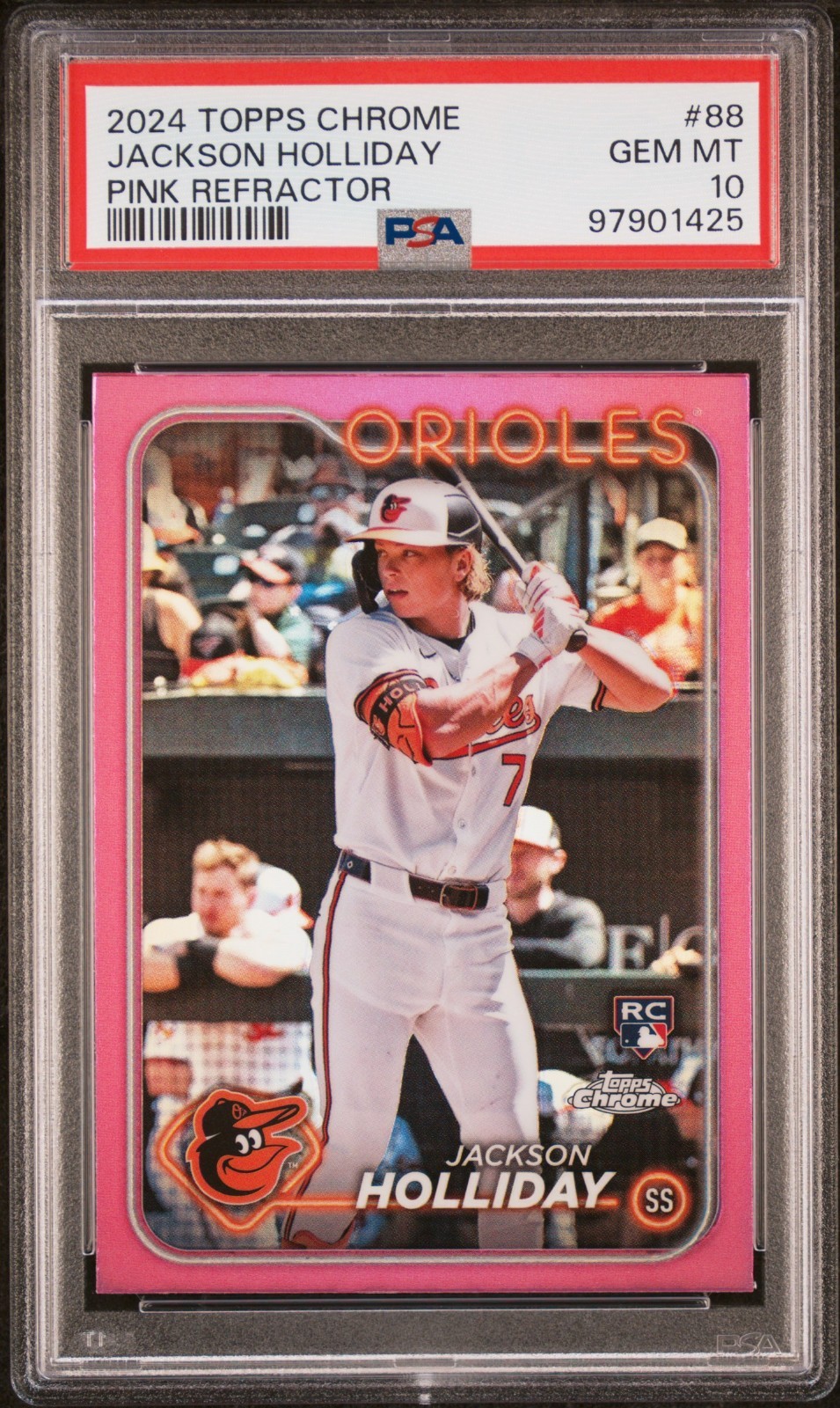 2024 Topps Chrome Jackson Holliday #88 Pink Refractor Rookie Card (RC) PSA 10