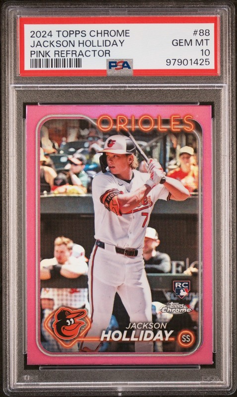 2024 Topps Chrome Jackson Holliday #88 Pink Refractor Rookie Card (RC) PSA 10
