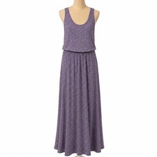 Mountain Hardwear Abstract Sleeveless Maxi Dress Size S Purple Pockets Granola