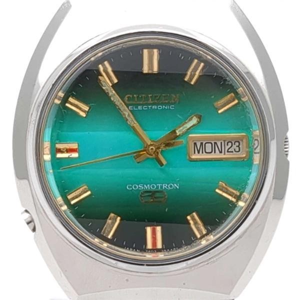 CITIZEN Cosmotron 7803-790065 Green Case Size 38mm Used Watch