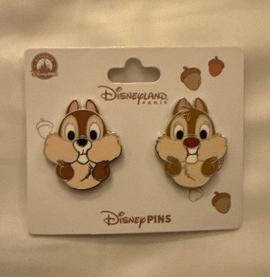 Disney DLRP Cutie Chip and Dale Full Cheeks Disneyland Paris 2 Pin Set