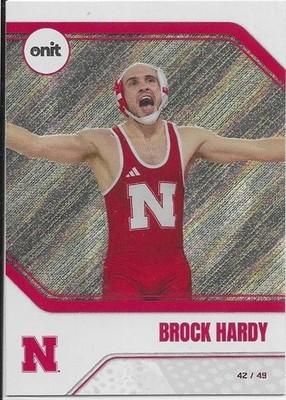 2025-26 ONIT Nebraska Basketball Brock Hardy Platinum Parallel 42/49 Rare