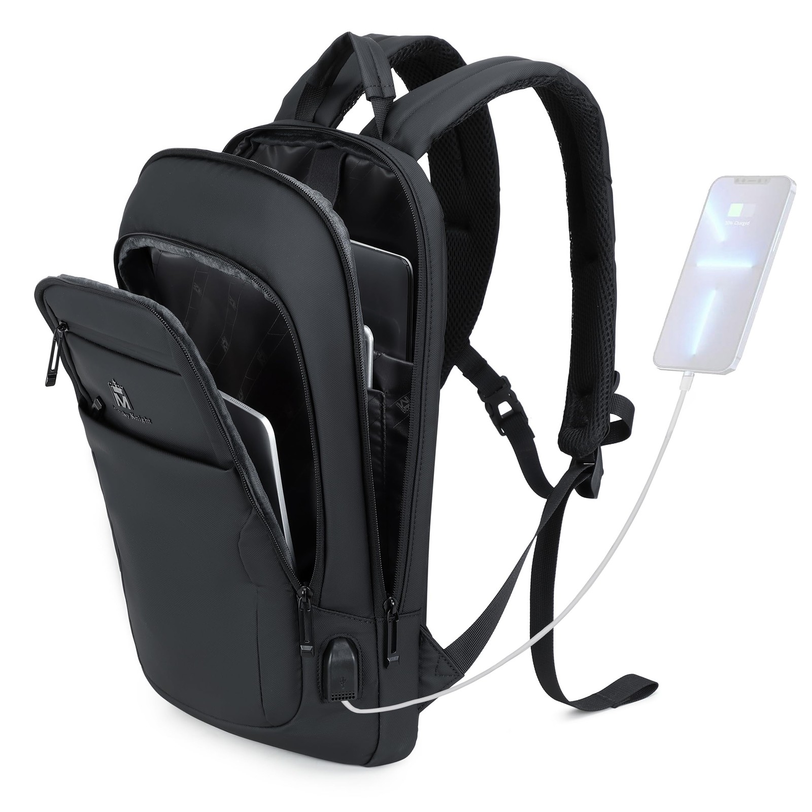 For Men 15.6" Business Travel Bag With Usb Charging Port