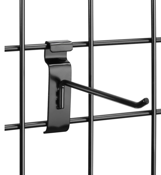 140 -Piece Grid Wall Hooks - 4-Inch and 6 inch Heavy Duty Black used