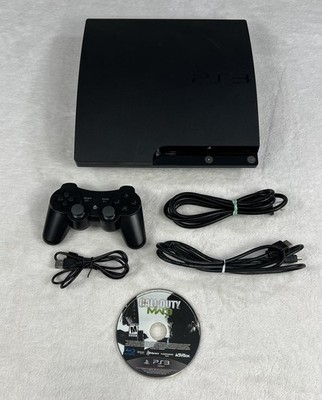 Sony PlayStation 3 PS3 320GB CECH-2501B Controller Cables Game MW3 Tested Works