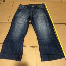 Ecko Unltd Jeans 34 Blue Medium Wash Wide Leg Baggy Fit Denim Y2K Skater Hip Hop