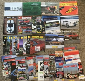 Huge Lot of 50 Mecum Auction Catalogs & Monthly - Mustang Muscle Porsche Vintage