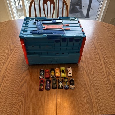 Hot Wheels Race Crate Track Builder 3 Stunts in 1 Set FTH77 with 12 cars 