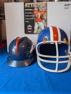 Denver Broncos Fan Lot Helmet, Hard Hat, John Elway Metal Sign Man Cave Decor