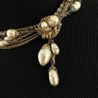 ROBERT DEMARIO vintage necklace - faux pearl multi-strand gold-tone choker READ — photo 3