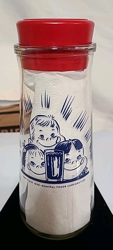 Vintage 1950s General  Foods Corp. Juice Decanter.     #193