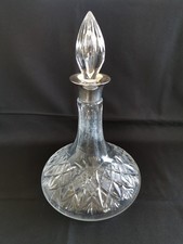 carafe décanteur à vin en argent massif et cristal