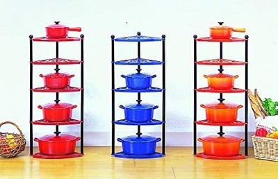 Le Creuset 5 tier pot stand Black Display shelf Enamel New Boxed