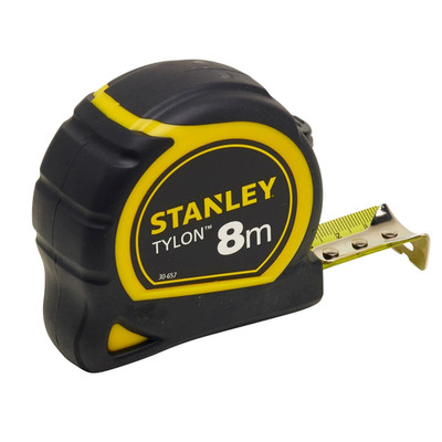 Stanley Maßband Bandmass Tylon Schutzschicht verschiebbarer Endhaken 8m 1-30-657
