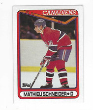 1990-91 TOPPS MATHIEU SCHNEIDER #372 MONTREAL CANADIENS