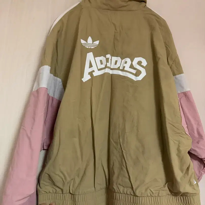 Adidas Women's Lightweight Windbreaker Beige Pink thumbnail 2