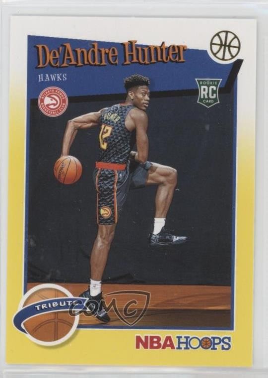 2019-20 Panini NBA Hoops Tribute Yellow De'Andre Hunter #299 Rookie RC xg2