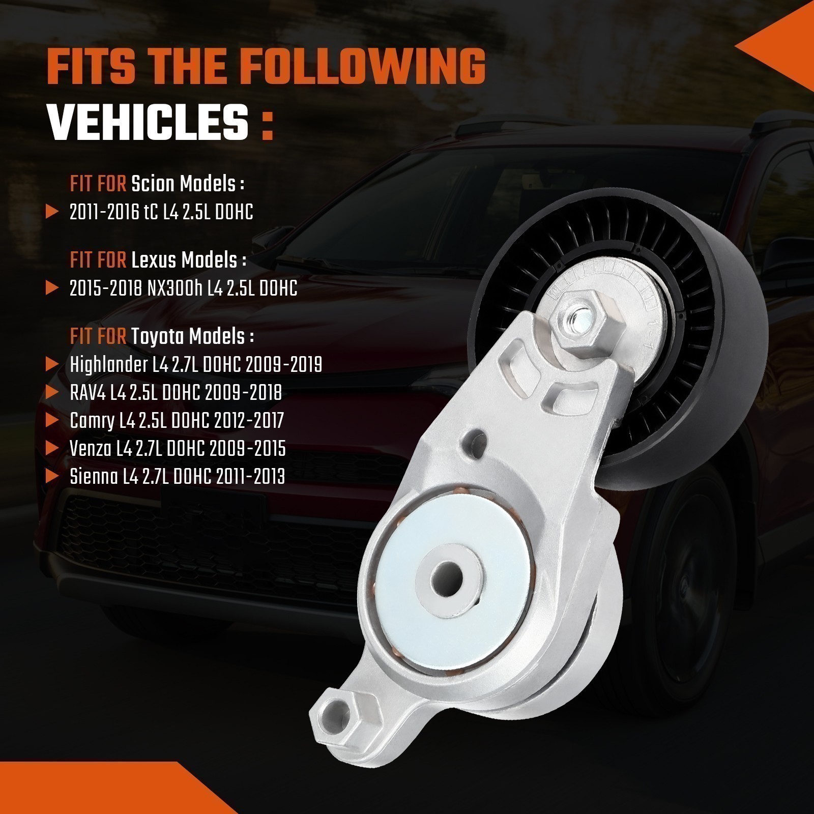 Accessory Belt Tensioner For Toyota Camry 2012-2017 2.5L 999415, 166200V020 thumbnail 4