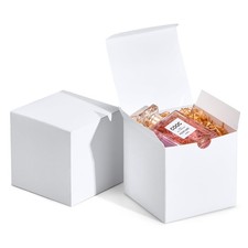 4x4x4 Gift Boxes with Lids White Favor Boxes for Wedding Party 100 Pack