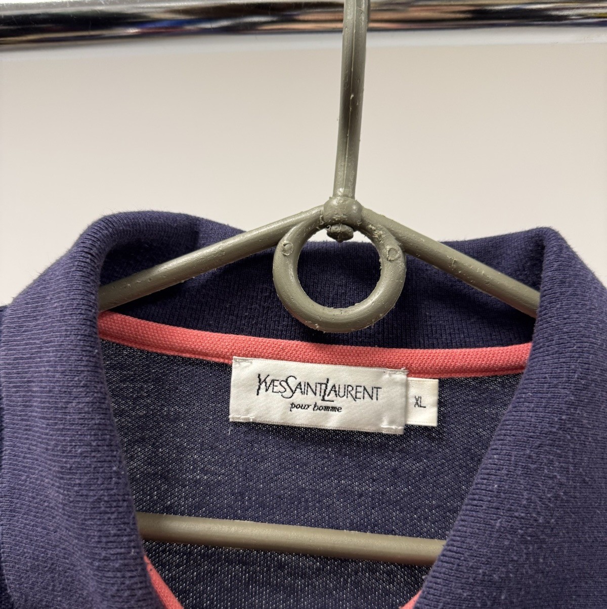 Yves Saint Laurent YSL Polo Vintage Camicia a Righe Uomo Taglia XL Lusso