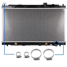 Radiator CU1741 w/ Universal Oil Hose Clamps Kit For 1994-01 Acura Integra 1.8L