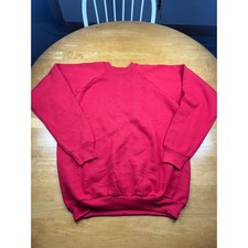 Vintage Fruit of the Loom Sweatshirt XL Red Crewneck Raglan Blank Made in USA