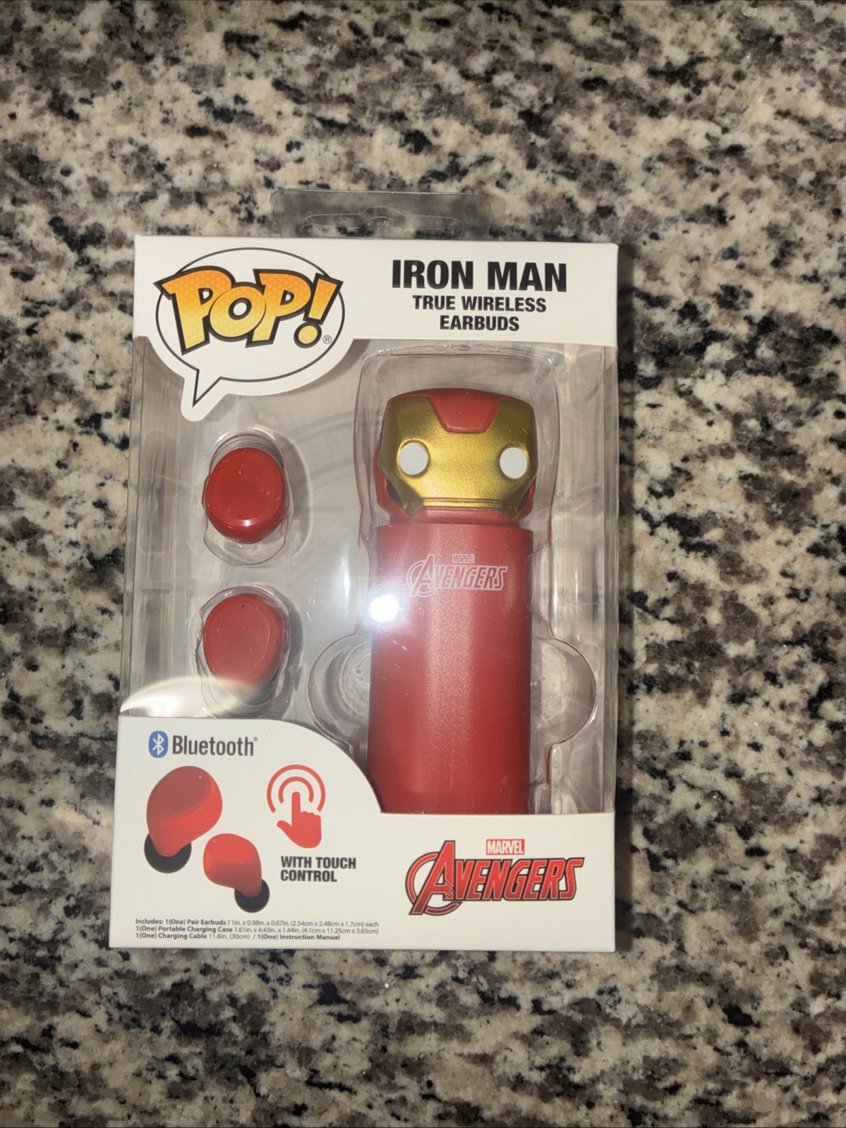 FUNKO POP IRON MAN TRUE WIRELESS EARBUDS & CASE AVENGERS BLUETOOTH TOUCH CONTROL