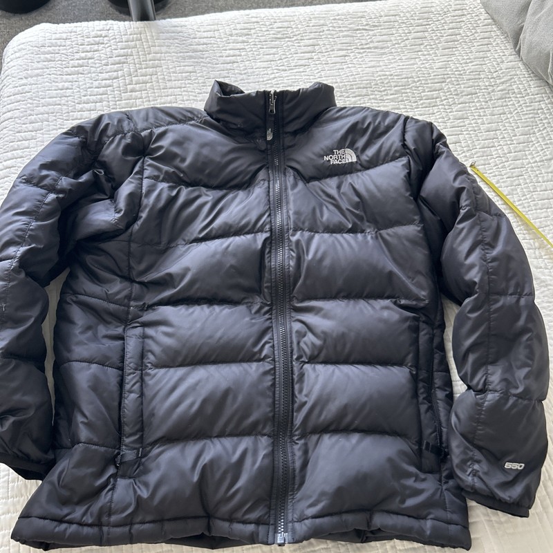 The North Face Youth Puffer Jacket Size Xl (18-20) Black Skiing Vintage