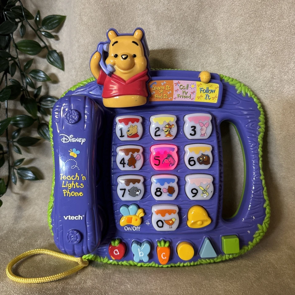 ¡PROBADO! VTech Disney Winnie the Pooh & Friends Teach N Luces Teléfono Música Sonidos Foto 2 de 4