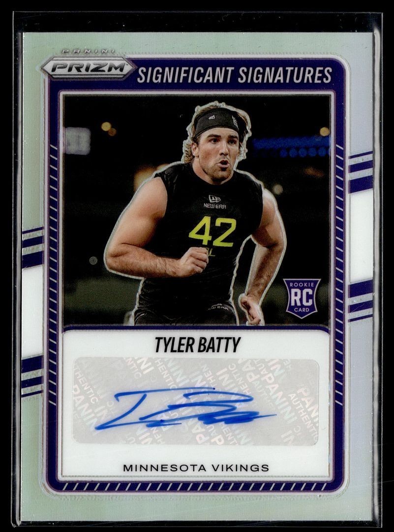 2025 PRIZM SILVER SIGNIFICANT SIGNATURES AUTO TYLER BATTY VIKINGS