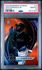 Bowman Platinum Jazz Chisholm JR 2022 naranja #73 PSA 10 GEMA como nuevo Miami Marlins