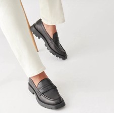 Dolce Vita Women's Elias Leather Loafers Black Size 8 Medium Used