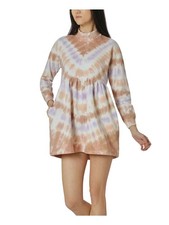 ULTRA FLIRT Womens Long Sleeve Mock Neck Short Shift Sweatshirt Dress
