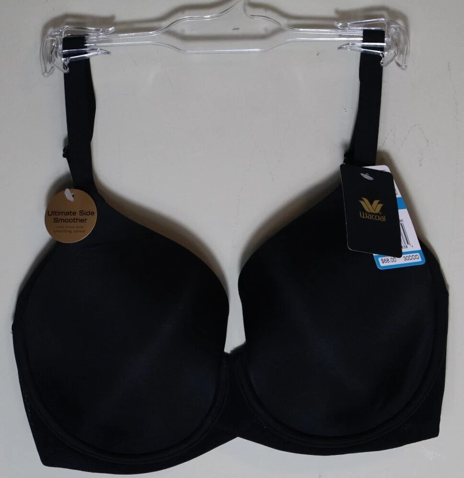 Sujetador Wacoal 30DDD Ultimate Side Smooth Contour negro nuevo con etiquetas Foto 2 de 4