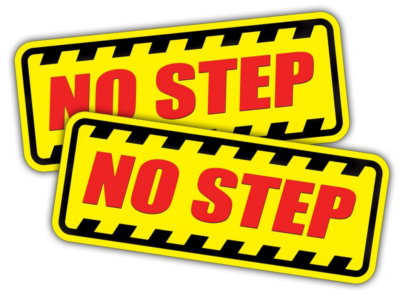 #ad No Step sticker caution vehicle truck safety caution hazard warning bumper 2pk $3.95