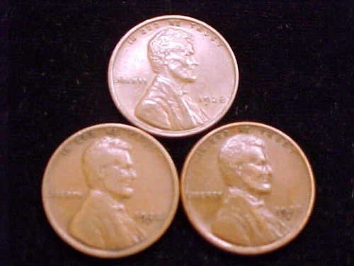 1928 XF/AU, 1928-D Very Good and 1928-S VF Lincoln Cents, a (3) Three Coin Lot.