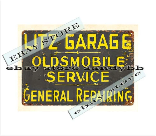 Litz Garage car automotive general repairing Service metal tin sign bar decor