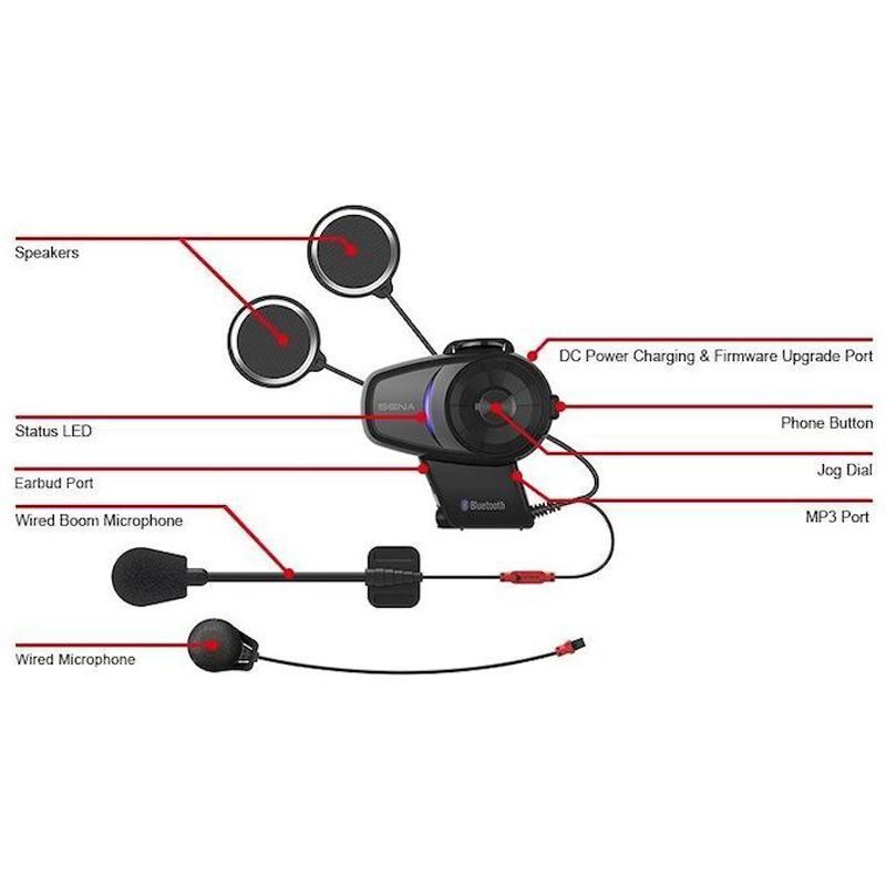 SENA 10S Bluetooth Intercom Headset - Single