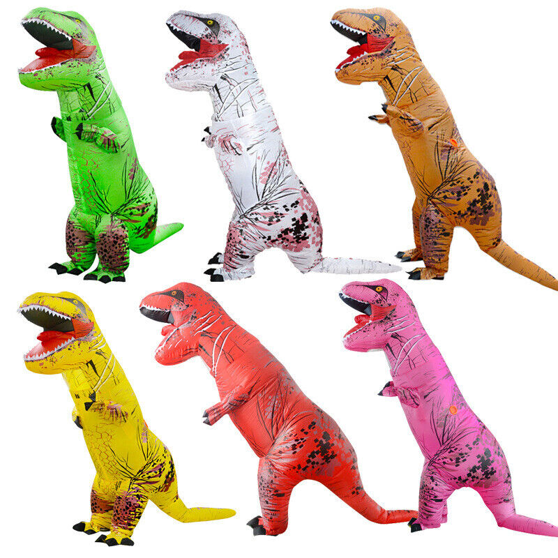 T-Rex Inflatable Dinosaur Costume Cosplay Halloween Blow Up Outfit Kid And Adult