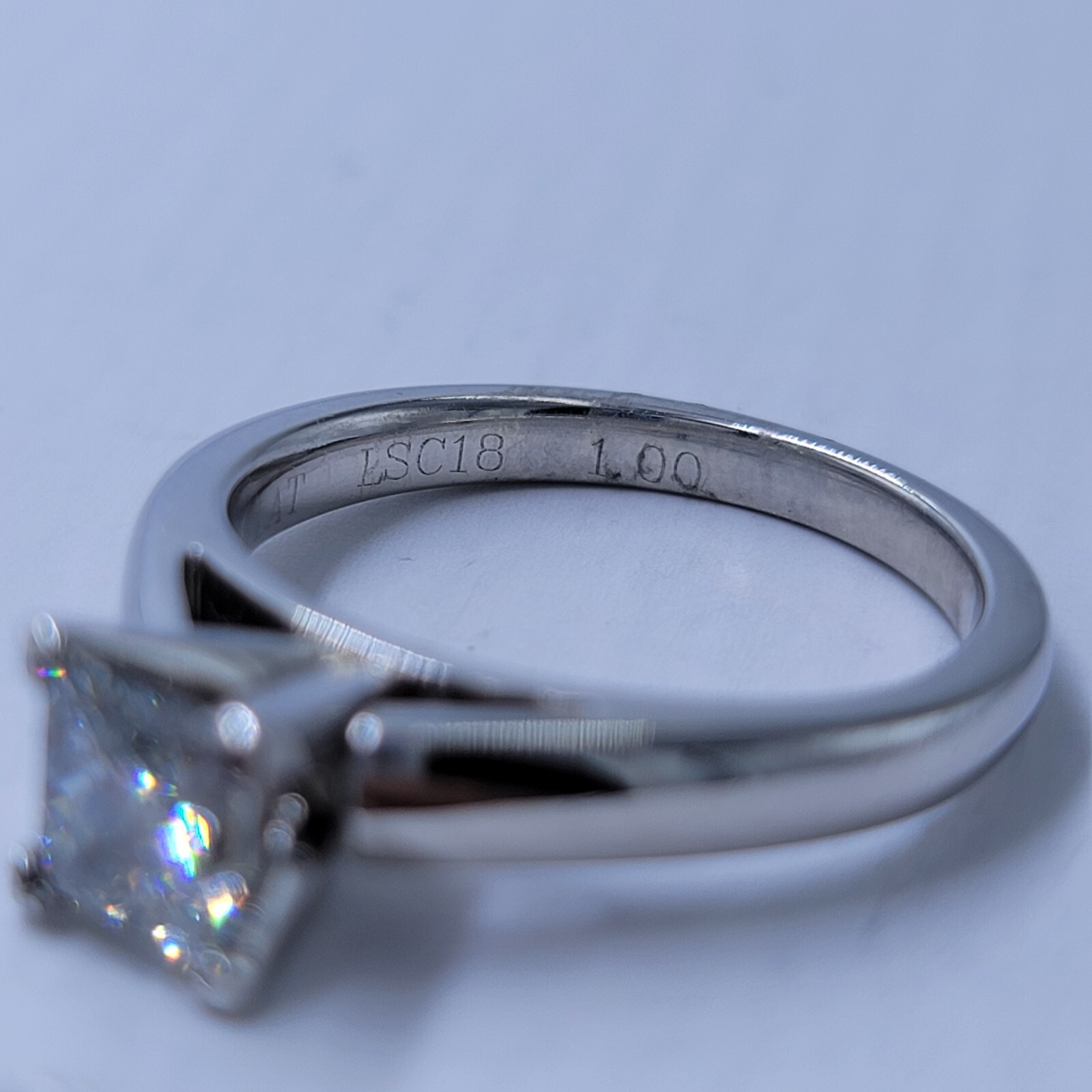 platinum princess diamond solitaire ring size 6.75 - image 5