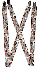 Warner Bros Bugs Bunny Suspenders - 1.0" EUC