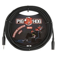 Pig Hog 1/4" M to 3.5mm F TRS/Headphone Extension Cable, 20-Foot, Black