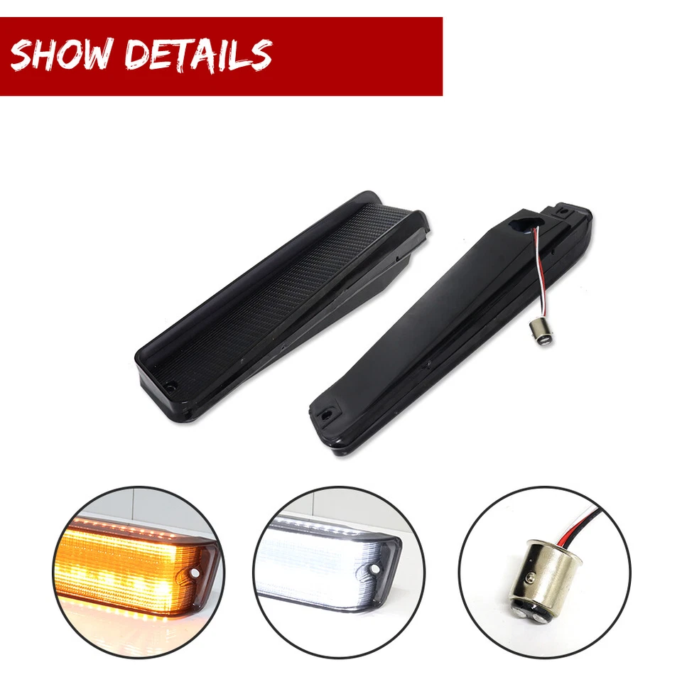For Ford F-150 Trucks Bronco Dynamic SWITCHBACK LED DRL Turn Signal Light Smoked - Image 4 of 4