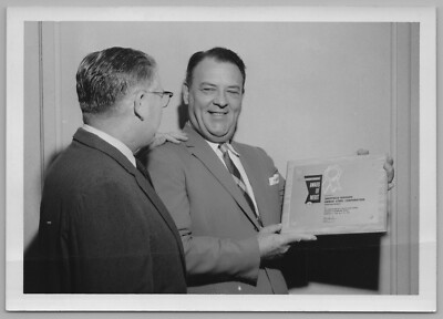 Two Handsome Older Men Smiling Holding Award Merit Certificate ...