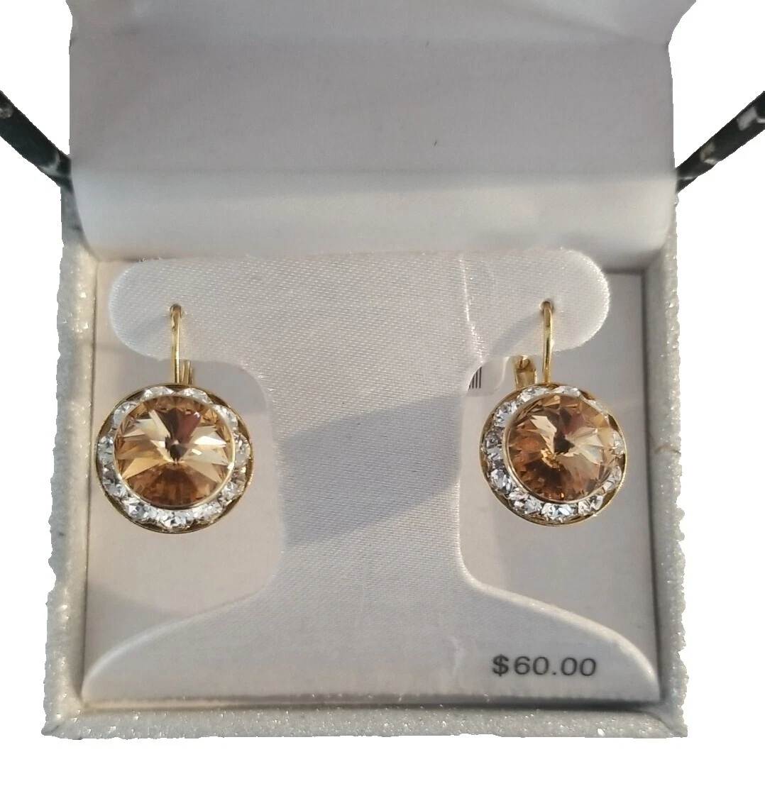 Swarovski Topaz Yellow Gold Plated Fashion Jewelry