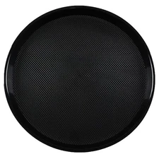 Set of 4 Plastic Round Food Trays for Serving Restaurant Serving Trays Black
